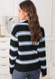 Striped Button Down Long Sleeve Cardigan - Trendsi - Flyclothing LLC