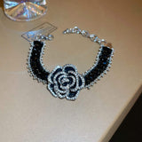 Copper Rhinestone Flower Bracelet - Trendsi - Flyclothing LLC
