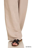 Zenana Woven Crepe Elastic Band Pants - Trendsi - Flyclothing LLC