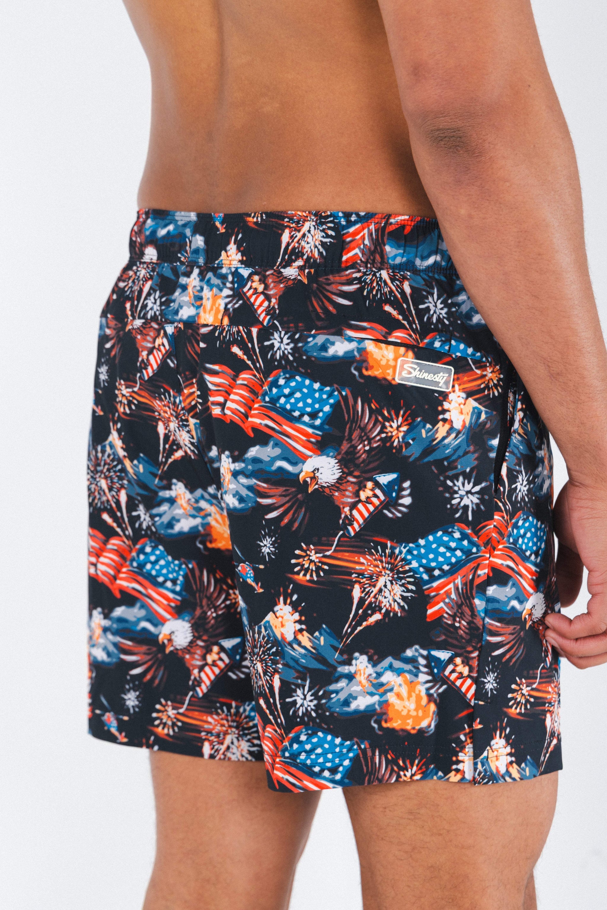 The Declaration | Americana Eagles Ball Hammock® Pouch 5" Swim Trunks - Shinesty - Flyclothing LLC