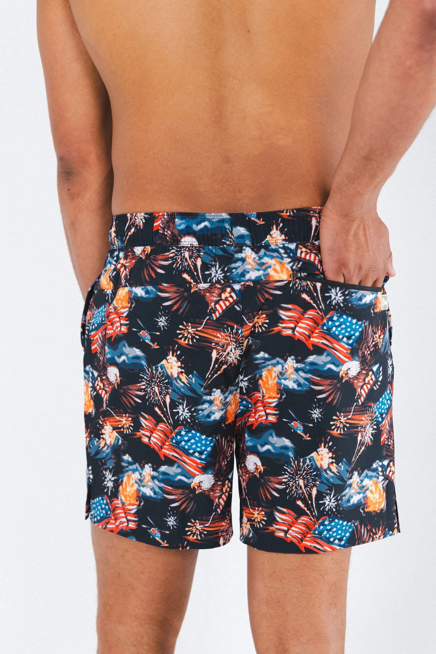 The Declaration | Americana Eagles Ball Hammock® Pouch 5" Swim Trunks - Shinesty - Flyclothing LLC