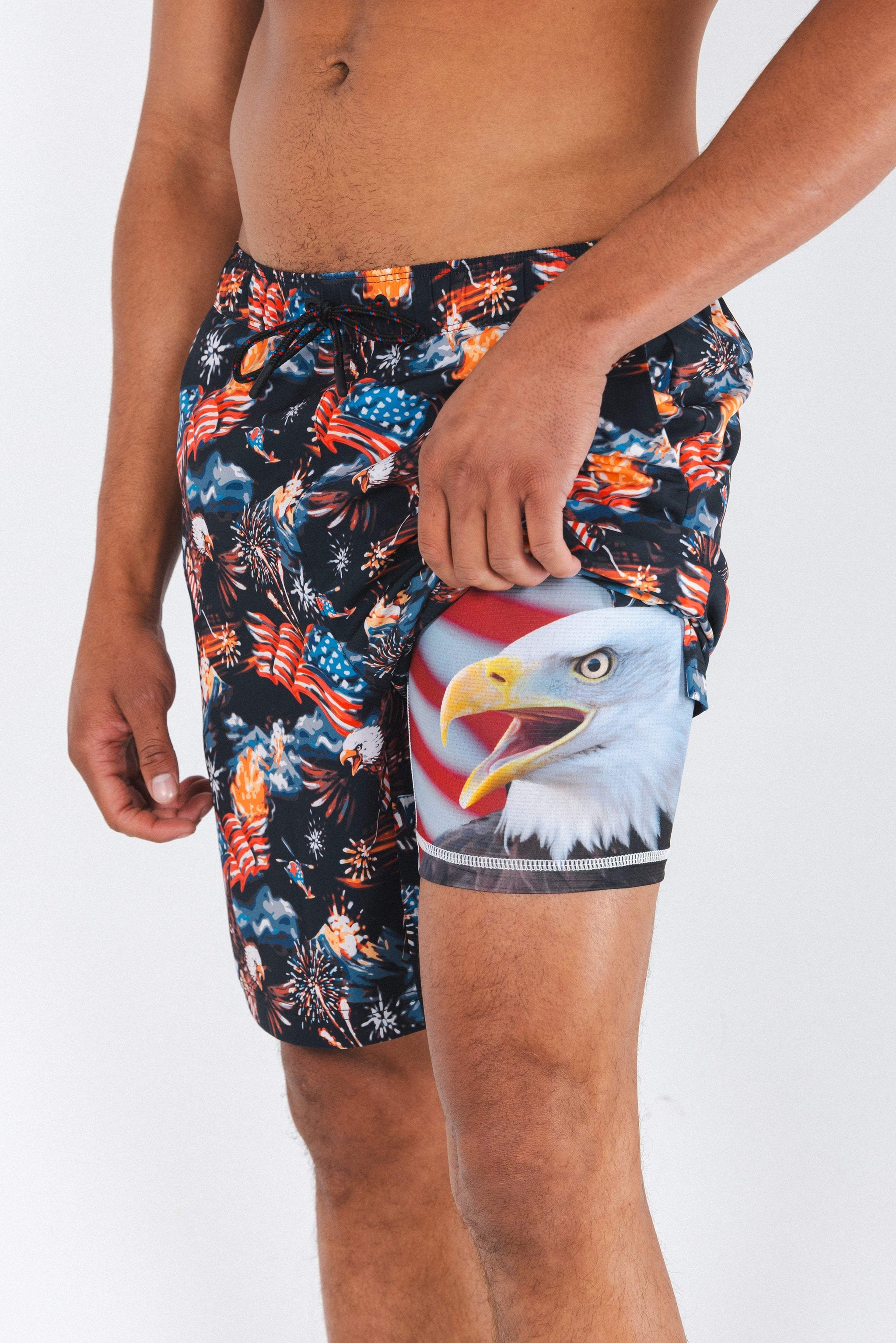 The Declaration | Americana Eagles Ball Hammock® Pouch 5" Swim Trunks - Shinesty - Flyclothing LLC
