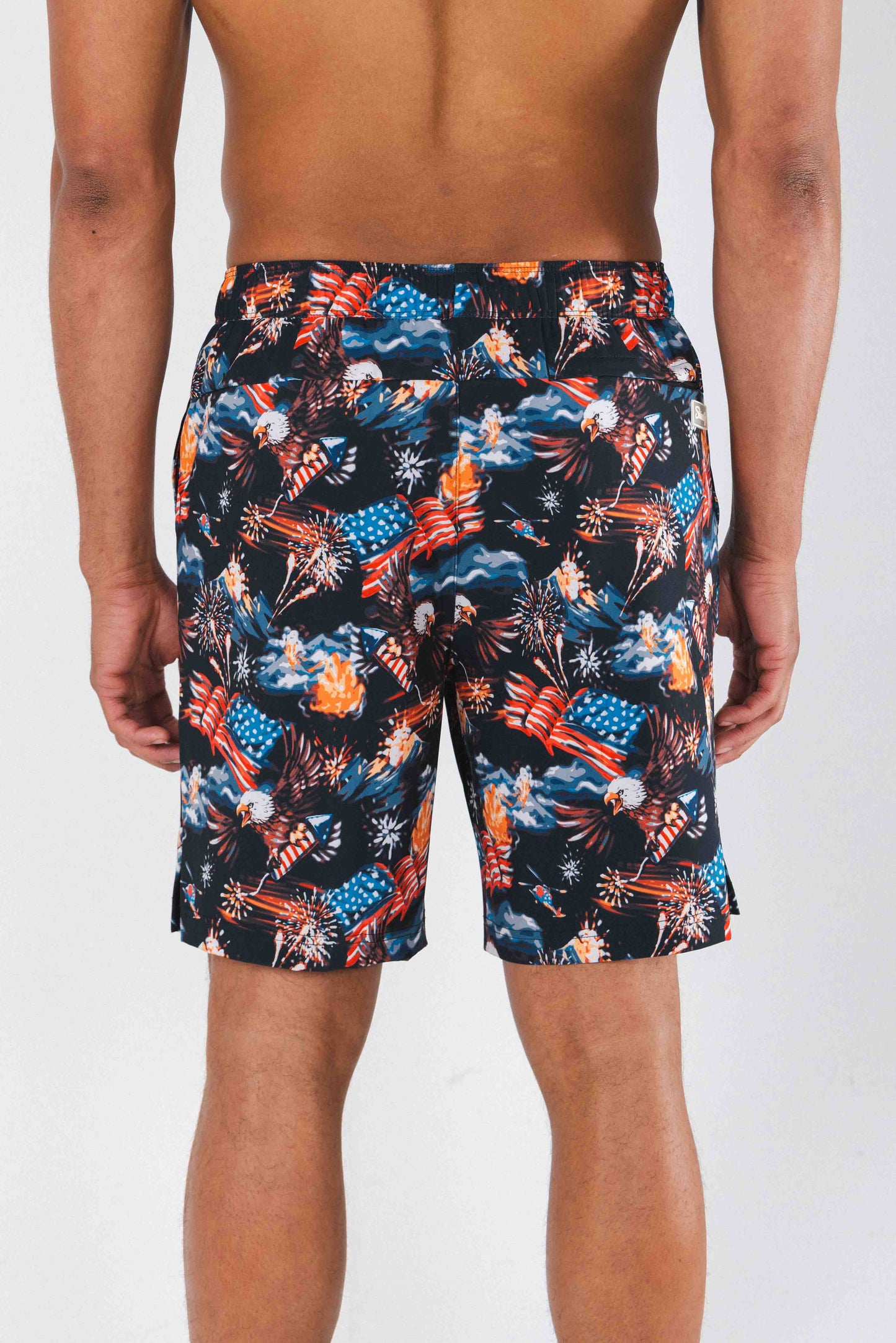 The Declaration | Americana Eagles Ball Hammock® Pouch 8" Swim Trunks - Shinesty - Flyclothing LLC