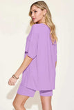 Basic Bae Bamboo Full Size V-Neck Drop Shoulder T-Shirt and Shorts Set - Trendsi - Flyclothing LLC