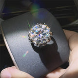3 Carat 925 Sterling Silver Moissanite Ring - Trendsi