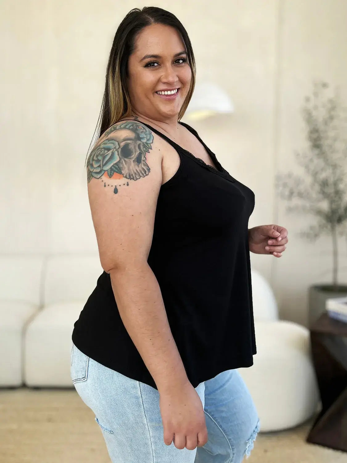 Basic Bae Full Size Lace Detail V-Neck Cutout Cami - ShopBasicbae - Flyclothing LLC