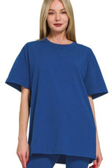 Zenana Cotton Round Neck Top & Legging Set - Trendsi - Flyclothing LLC