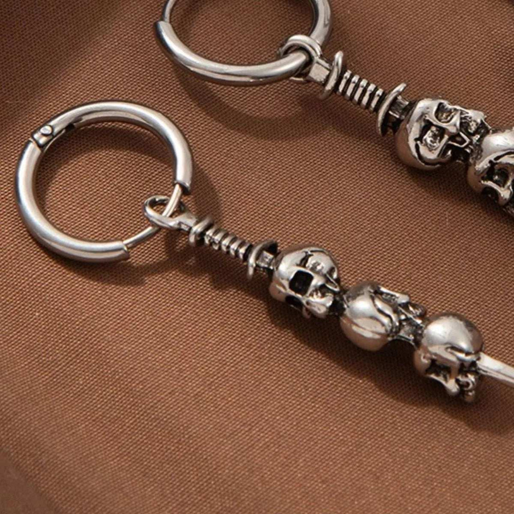 Halloween Skull Chain Drop Earrings - Trendsi - Flyclothing LLC