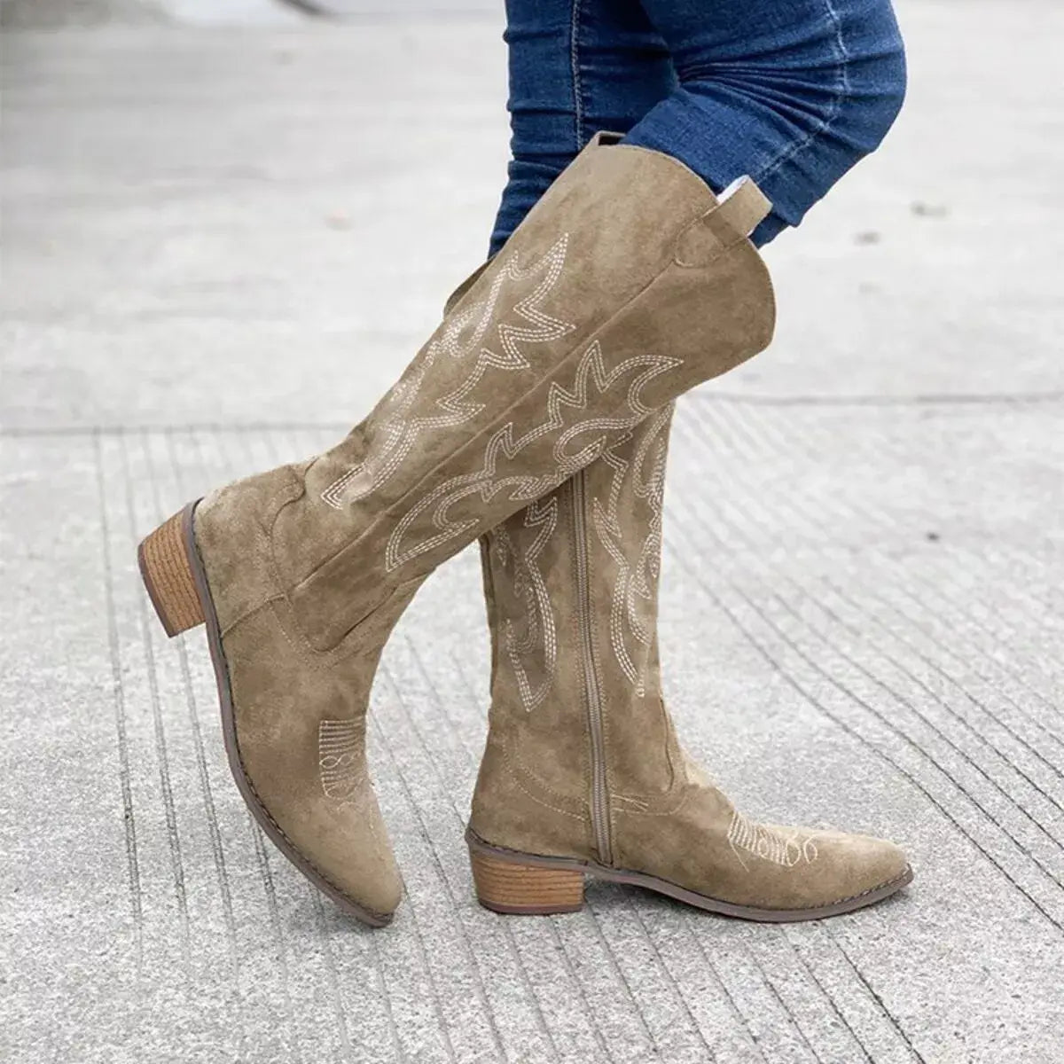 Point Toe Block Heels Boots - Trendsi - Flyclothing LLC