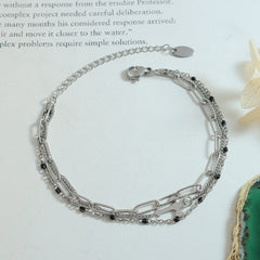 Titanium Steel Three-Layered Bracelet - Trendsi