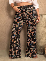Plus Size Wide Leg Printed Pants - Trendsi