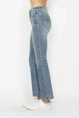 Judy Blue Full Size Tummy Control Back Embroidered Pocketed Bootcut Jeans Plus Size - Trendsi - Flyclothing LLC