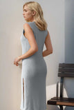 Split Round Neck Sleeveless Dress - Trendsi - Flyclothing LLC