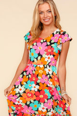 Haptics Floral Midi Dress with Side Pockets - Trendsi