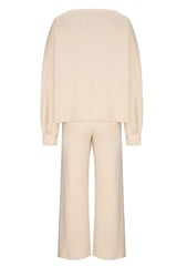 Round Neck Long Sleeve Top and Pants Set - Trendsi - Flyclothing LLC