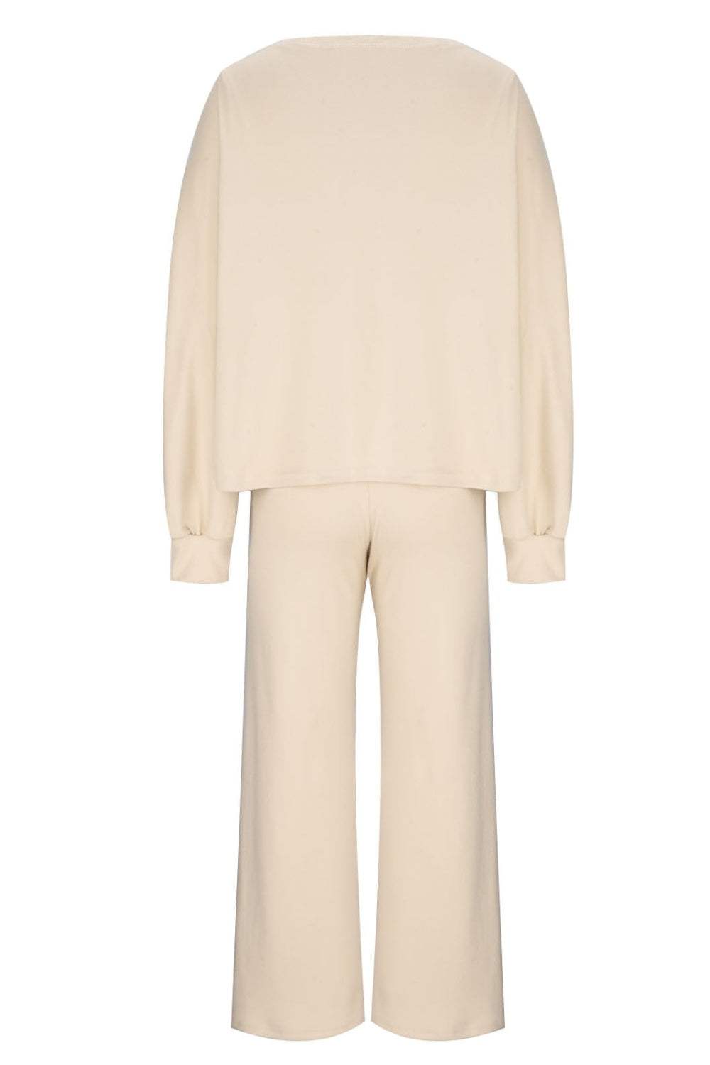 Round Neck Long Sleeve Top and Pants Set - Trendsi - Flyclothing LLC