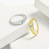925 Sterling Silver Inlaid Zircon Ring - Trendsi