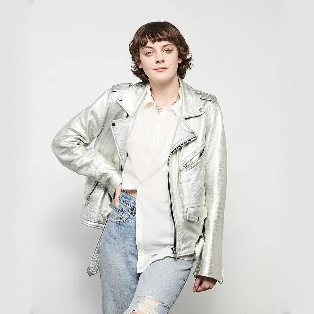 Deirdre - Women's BHBR Motorcycle Leather Jacket - First Manufacturing Company - Flyclothing LLC