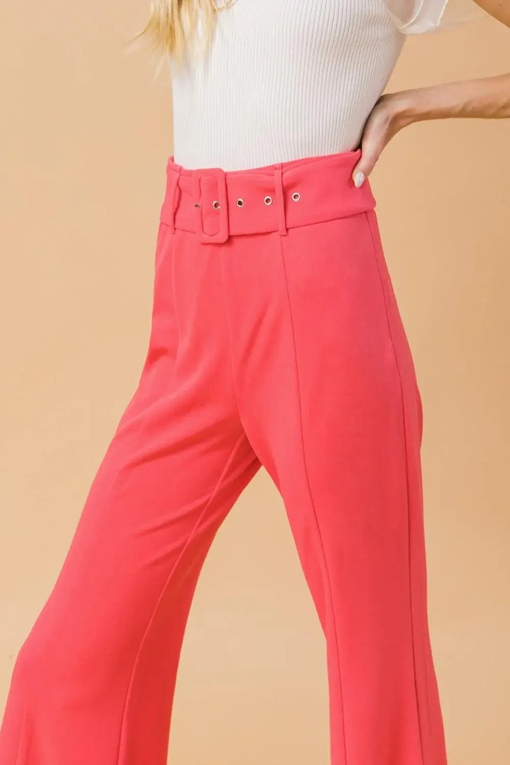 COUNTDOWN THE HOURS WOVEN FLARED PANTS - Flying Tomato - Flyclothing LLC
