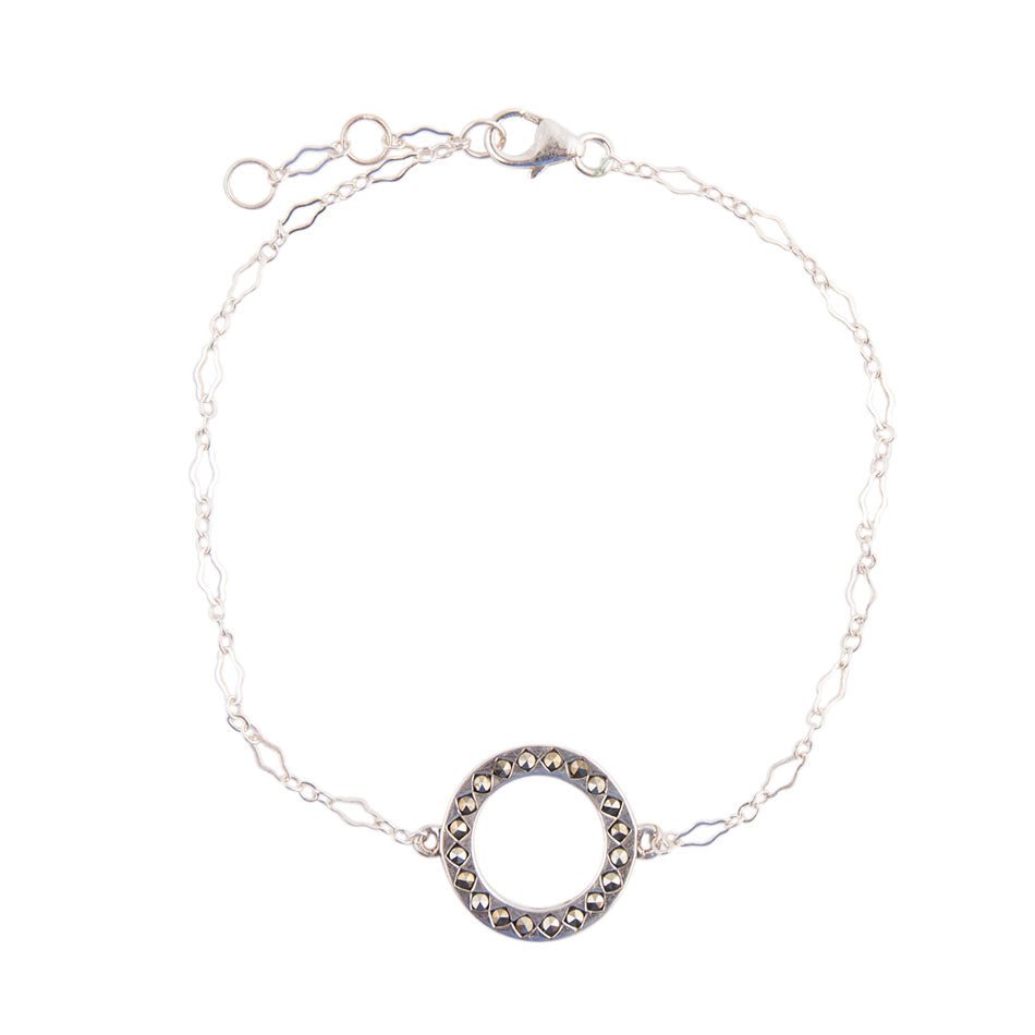 Delicate Stones Line Sterling Silver Bracelet - Barse Jewelry