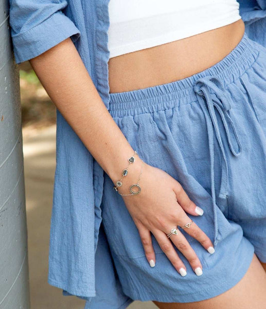 Delicate Stones Line Sterling Silver Bracelet - Barse Jewelry - Flyclothing LLC