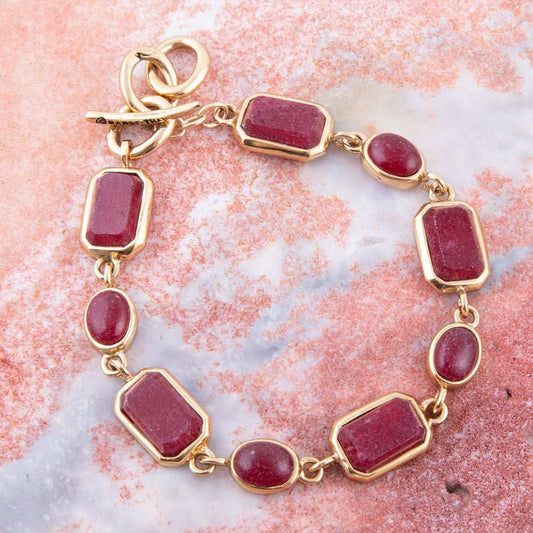Delicately Red Onyx and Golden Toggle Bracelet - Barse Jewelry - Flyclothing LLC
