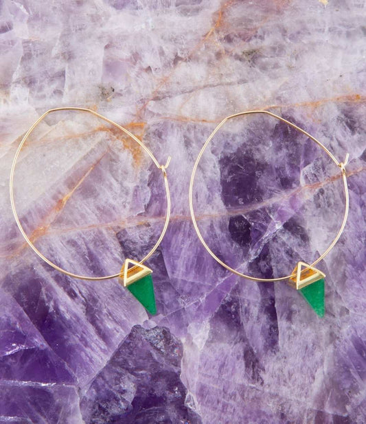 Delphi Green Agate Charm Earrings - Barse Jewelry - Flyclothing LLC