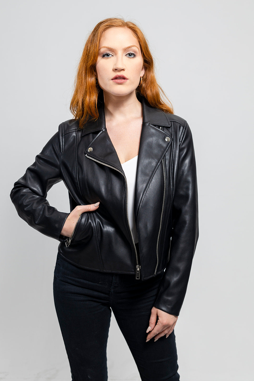 Demi Women's Faux Leather Moto Jacket - Whet Blu NYC - Flyclothing LLC