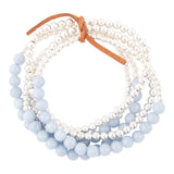 Denim Blue Angelite Silver Bracelet Set - Barse Jewelry
