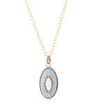 Blue Denim Dreams White Mother of Pearl Golden Pendant Necklace - Barse Jewelry