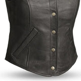 Derringer Women's Motorcycle Leather Vest - First Manufacturing Company - Flyclothing LLC