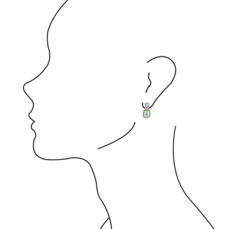 Detailed Blue Turquoise and Sterling Silver Drop Earrings - Barse Jewelry - Flyclothing LLC