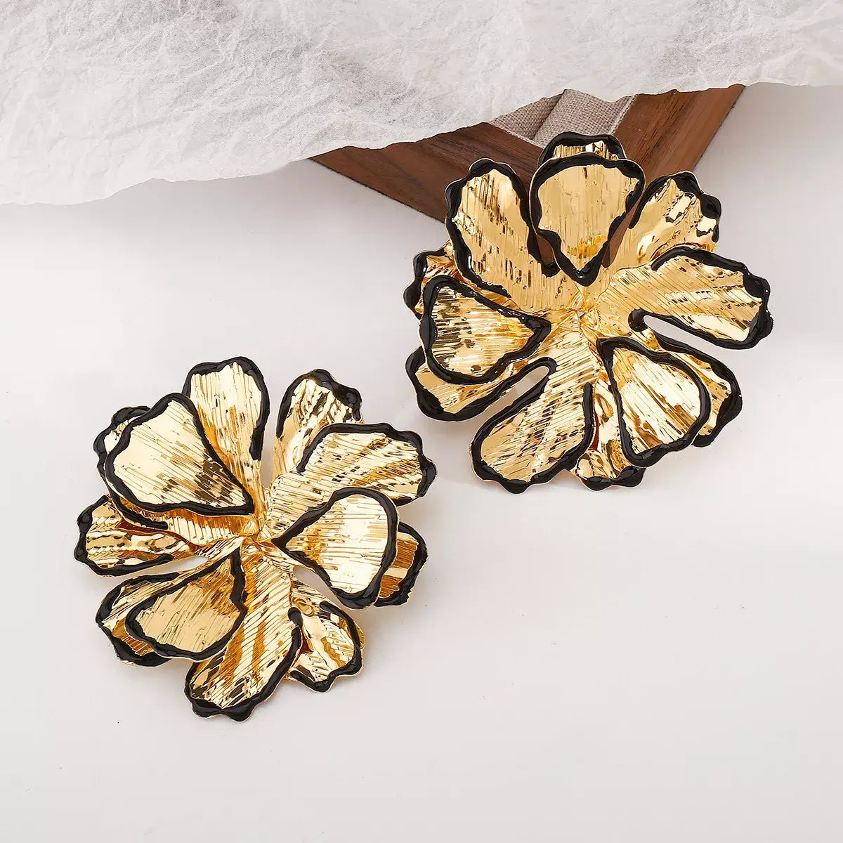 18K Gold-Plated Flower Stud Earrings - Trendsi - Flyclothing LLC