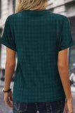 Notched Short Sleeve Blouse - Trendsi - Flyclothing LLC