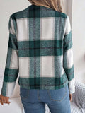 Plaid Open Front Long Sleeve Jacket - Trendsi - Flyclothing LLC