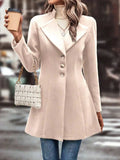 Collared Neck Long Sleeve Longline Coat - Trendsi - Flyclothing LLC