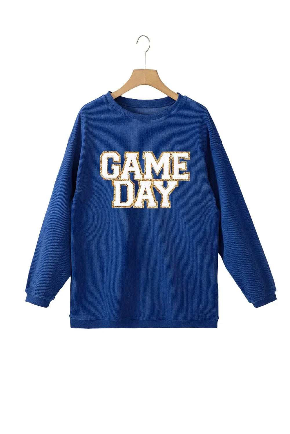 GAME DAY Round Neck Long Sleeve Sweatshirt - Trendsi - Flyclothing LLC