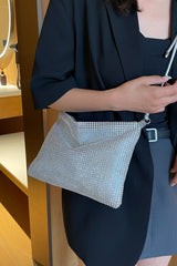 Rhinestone Knotted Strap Crossbody Bag - Trendsi