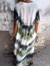 Full Size Pocketed Tie-Dye Short Sleeve Dress - Trendsi - Flyclothing LLC