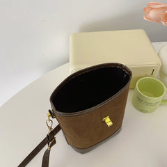 PU Leather Bucket Crossbody Bag