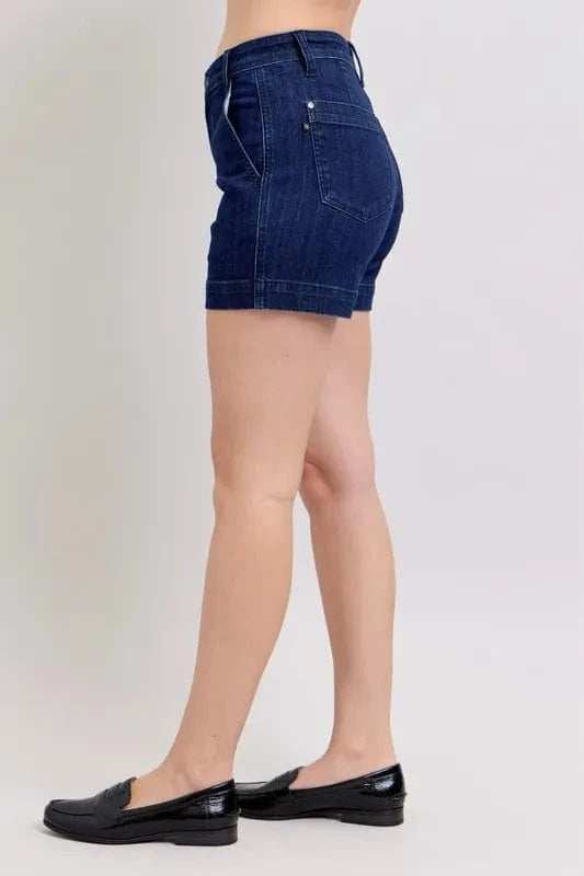 Judy Blue Full Size High Waist Denim Shorts Plus Size - Trendsi - Flyclothing LLC
