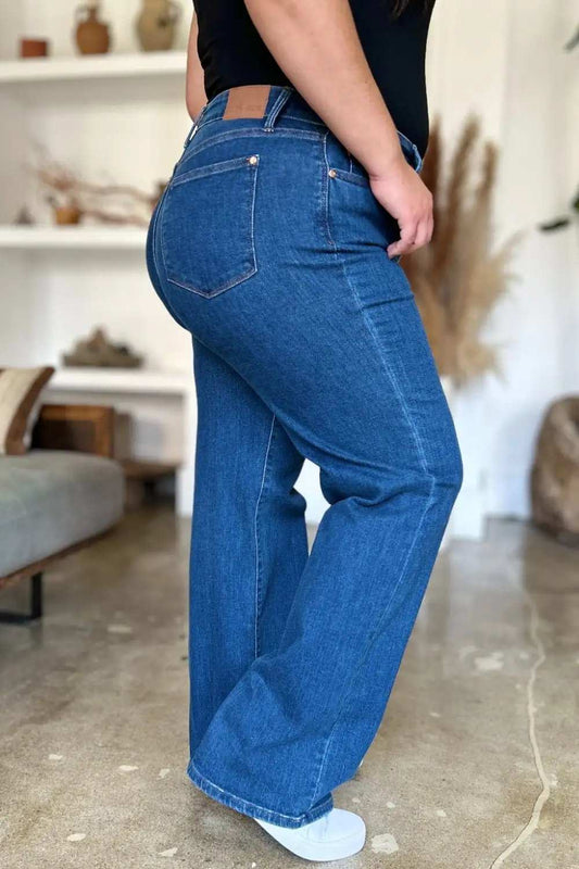 Judy Blue Full Size High Rise Straight Jeans - Trendsi - Flyclothing LLC