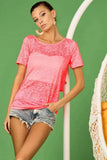 BiBi Burn Out Knit Top with Back Double Twist Detail - Trendsi