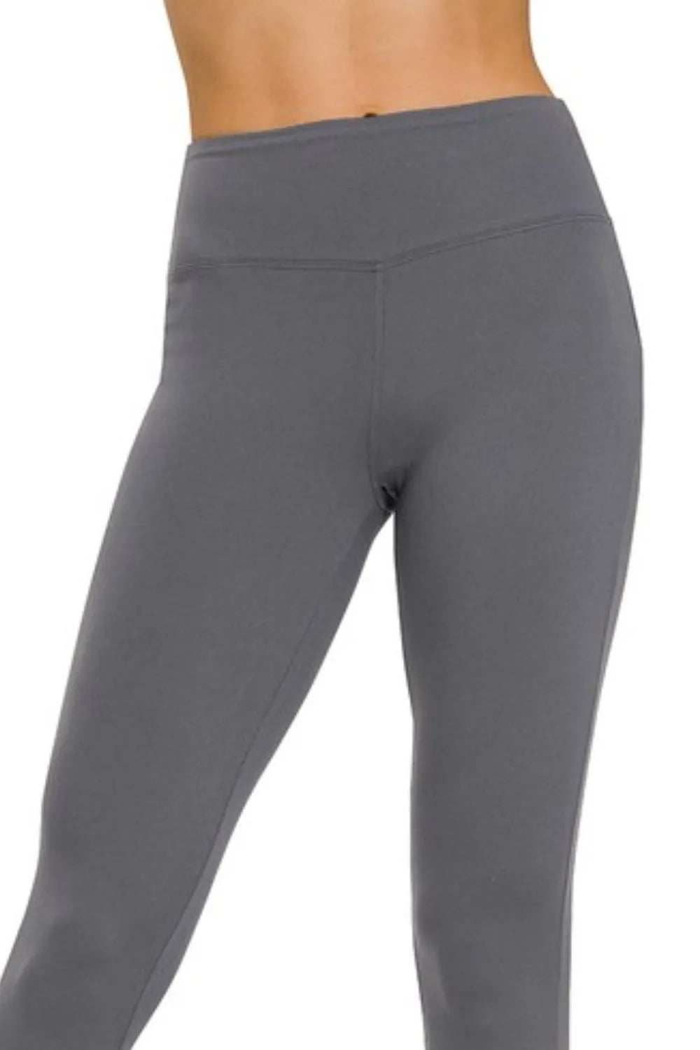 Zenana Microfiber Waistband Leggings - Trendsi - Flyclothing LLC