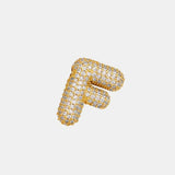Gold-Plated Inlaid Zircon Letter Necklace - Trendsi - Flyclothing LLC