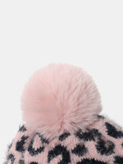 Leopard Hat with Pompom - Trendsi