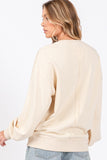 SAGE + FIG LOVE Path Applique Drop Shoulder Sweatshirt - Trendsi