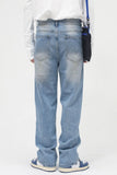 Washed Mid Rise Jeans with Pockets - Trendsi