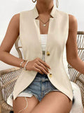 Button Down Vest Coat - Trendsi