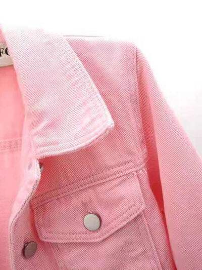 Full Size Cropped Denim Jacket Plus Size - Trendsi - Flyclothing LLC